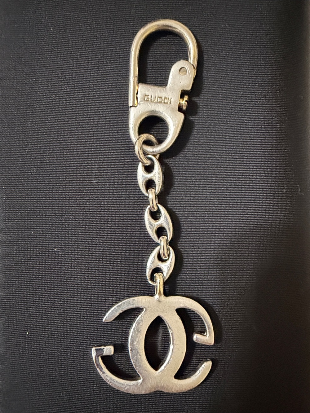 Gucci Silver-Tone Double G Chain Key Charm ( final sale)